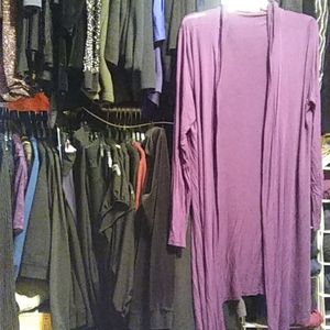 Long purple hooded duster size XL